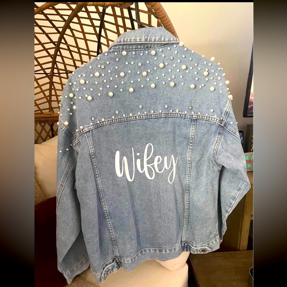 Wifey Bridal Engagement Jean Denim Jacket